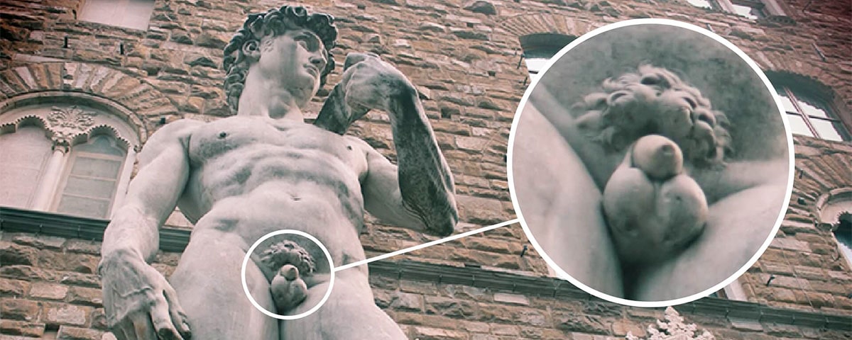 ペニスに皮が被っているダビデ像